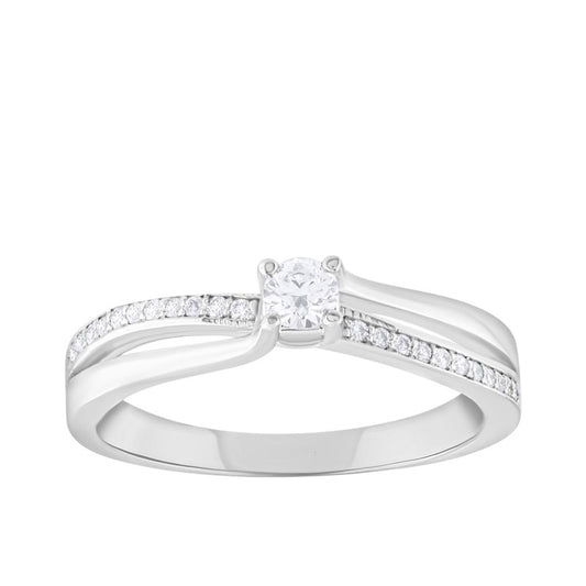 0,25 ct. Solitaire Diamond Ring w/14K Gold