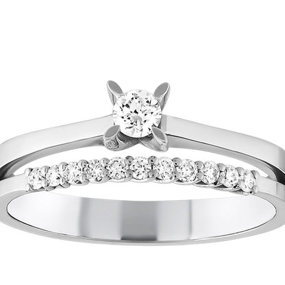 0,25 ct. Solitaire Diamond Ring w/14K Gold