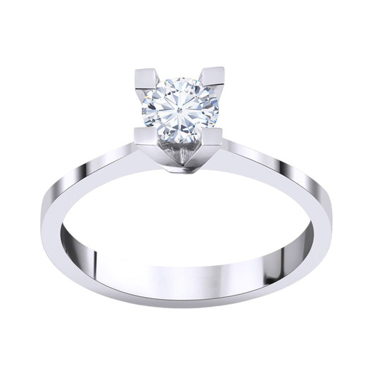 0,50 ct. Solitaire Diamond Ring w/14K Gold