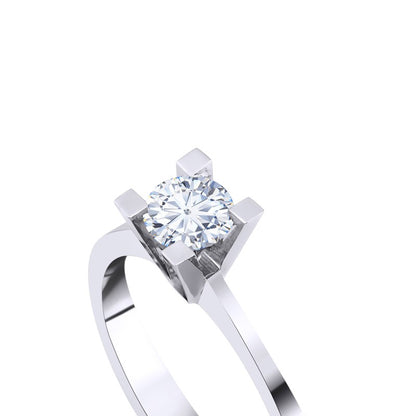 0,50 ct. Solitaire Diamond Ring w/14K Gold