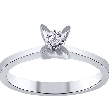 0,10 ct. Solitaire Diamond Ring w/8K Gold
