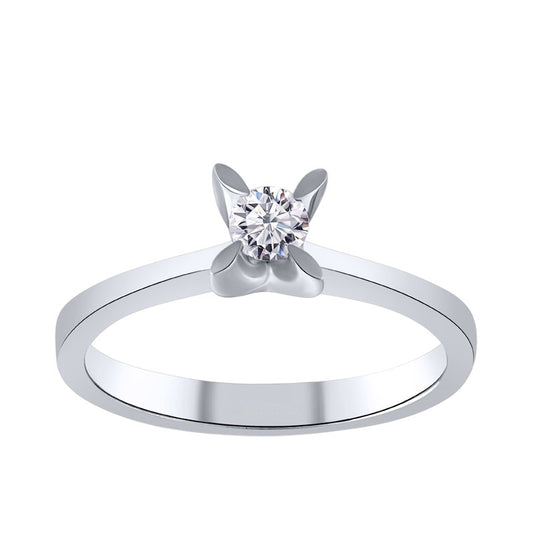 0,10 ct. Solitaire Diamond Ring w/8K Gold