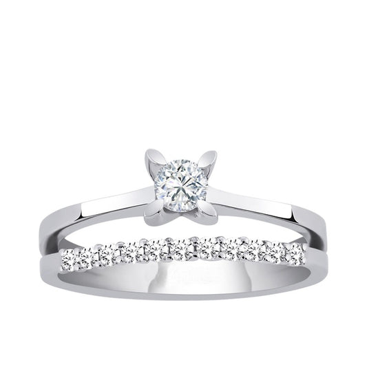 0,40 ct. Solitaire Diamond Ring w/14K Gold