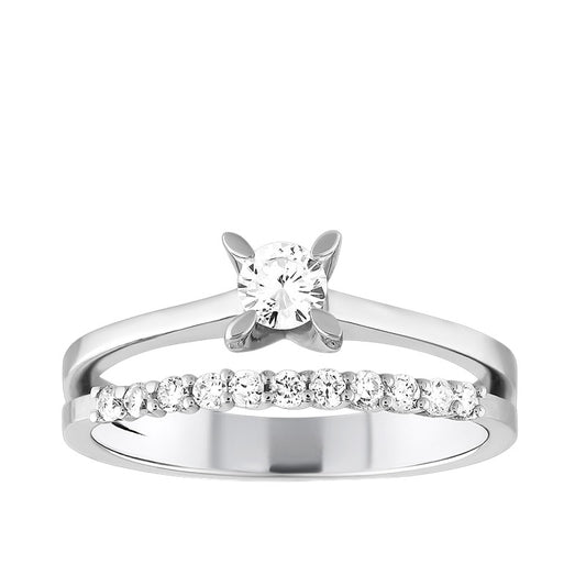 0,30 ct. Solitaire Diamond Ring w/14K Gold