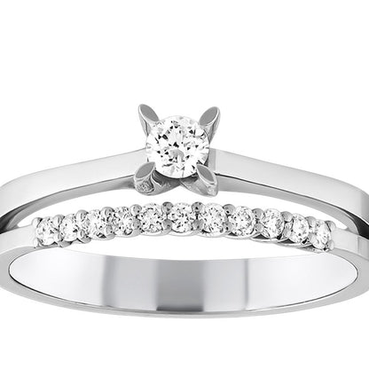 0,25 ct. Solitaire Diamond Ring w/14K Gold