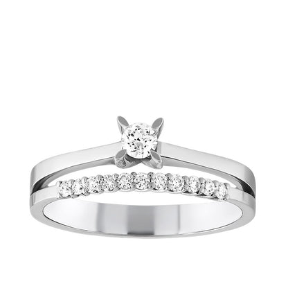 0,25 ct. Solitaire Diamond Ring w/14K Gold