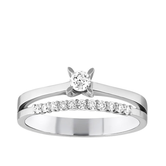 0,25 ct. Solitaire Diamond Ring w/14K Gold