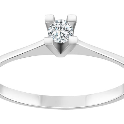 0,10 ct. Solitaire Diamond Ring w/14K Gold