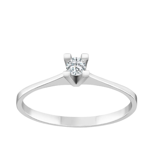 0,10 ct. Solitaire Diamond Ring w/14K Gold