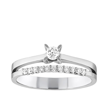 0,20 ct. Solitaire Diamond Ring w/14K Gold