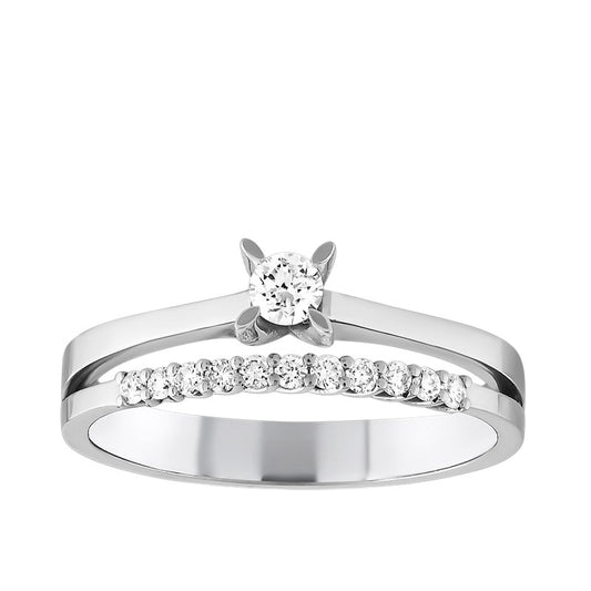 0,20 ct. Solitaire Diamond Ring w/14K Gold