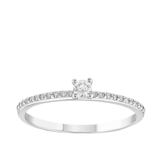 0,20 ct. Solitaire Diamond Ring w/14K Gold