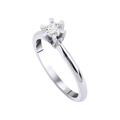 0,25 ct. Solitaire Diamond Ring w/14K Gold