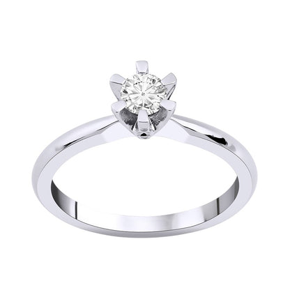 0,25 ct. Solitaire Diamond Ring w/14K Gold