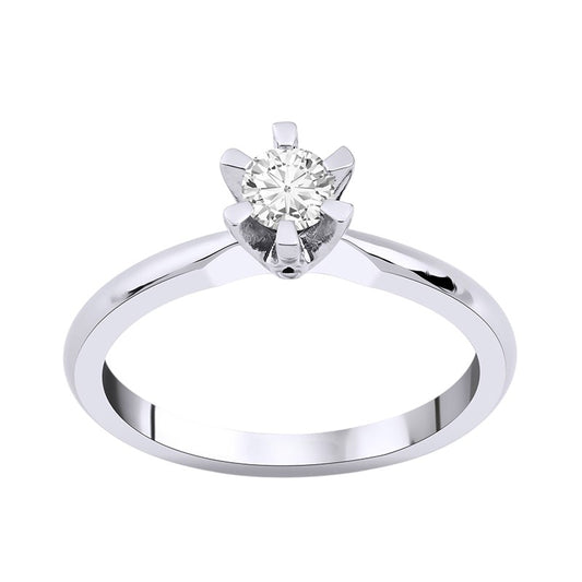 0,25 ct. Solitaire Diamond Ring w/14K Gold