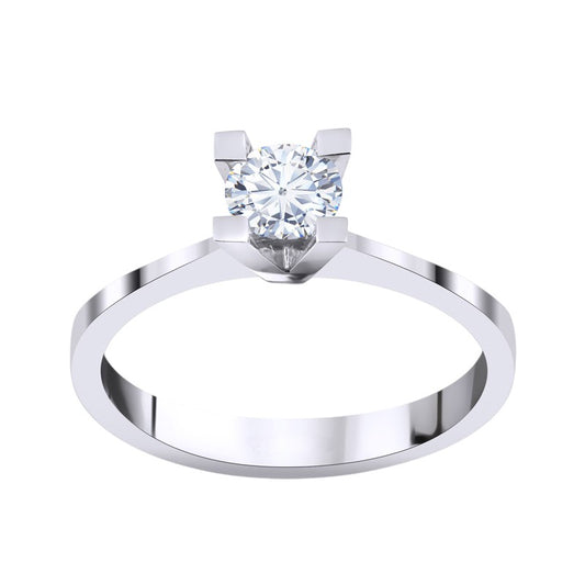 0,65 ct. Solitaire Diamond Ring w/14K Gold