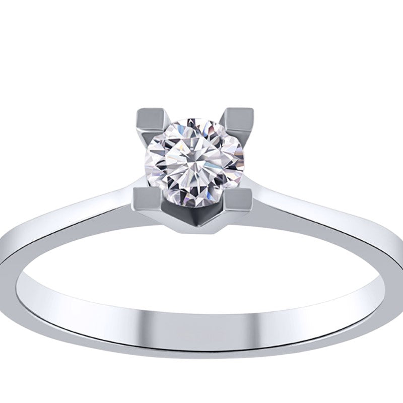 0,35 ct. Solitaire Diamond Ring w/14K Gold