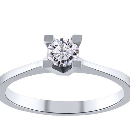 0,35 ct. Solitaire Diamond Ring w/14K Gold