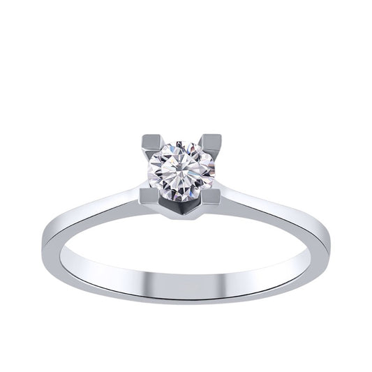 0,35 ct. Solitaire Diamond Ring w/14K Gold