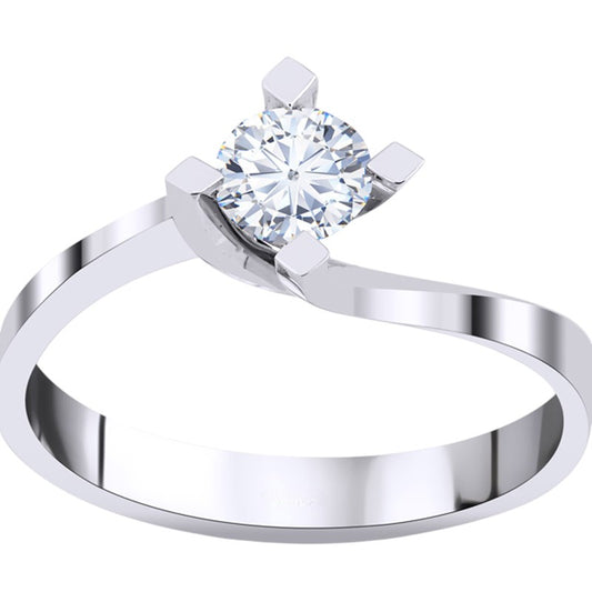 0,40 ct. Solitaire Diamond Ring w/14K Gold