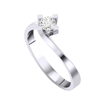 0,25 ct. Solitaire Diamond Ring w/14K Gold
