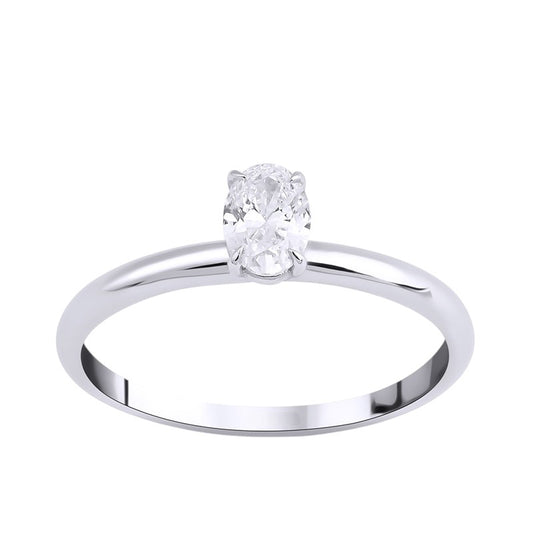 0,20 ct. Solitaire Diamond Ring w/14K Gold