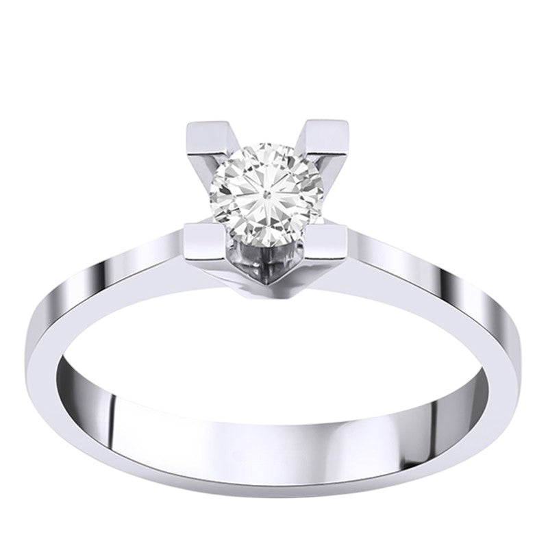0,20 ct. Solitaire Diamond Ring w/14K Gold
