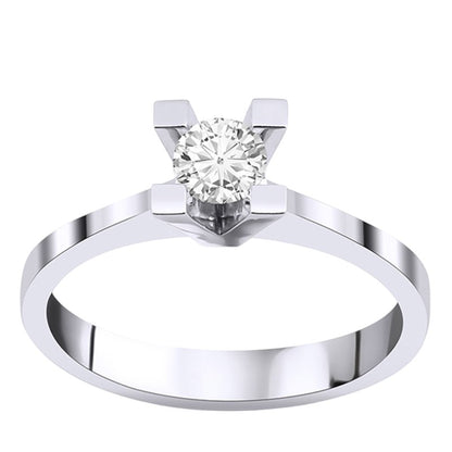 0,20 ct. Solitaire Diamond Ring w/14K Gold