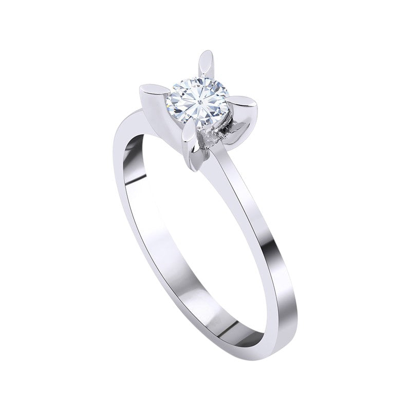 0,25 ct. Solitaire Diamond Ring w/14K Gold