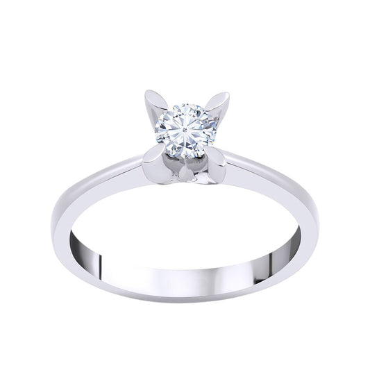 0,25 ct. Solitaire Diamond Ring w/14K Gold