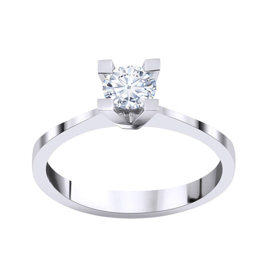 0,75 ct. Solitaire Diamond Ring w/14K Gold