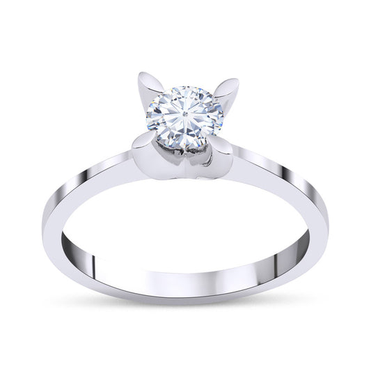 0,50 ct. Solitaire Diamond Ring w/14K Gold