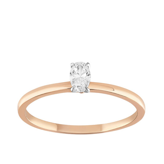 0,20 ct. Solitaire Diamond Ring w/14K Gold