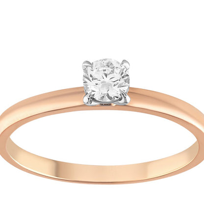 0,30 ct. Solitaire Diamond Ring w/14K Gold