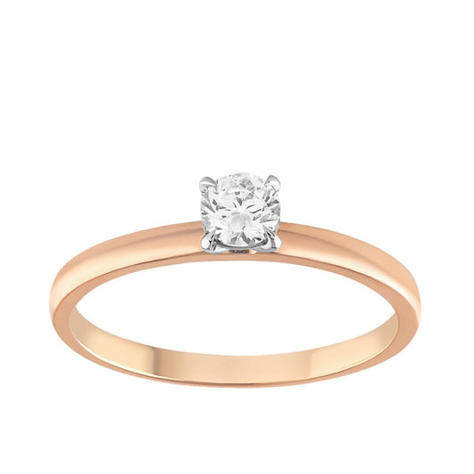 0,30 ct. Solitaire Diamond Ring w/14K Gold