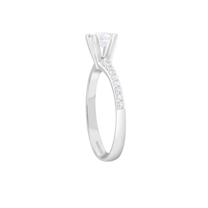 0,65 ct. Solitaire Diamond Ring w/14K Gold