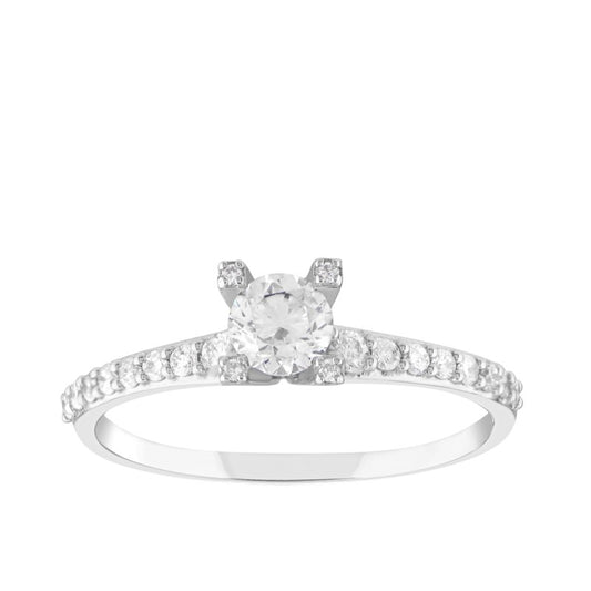 0,65 ct. Solitaire Diamond Ring w/14K Gold