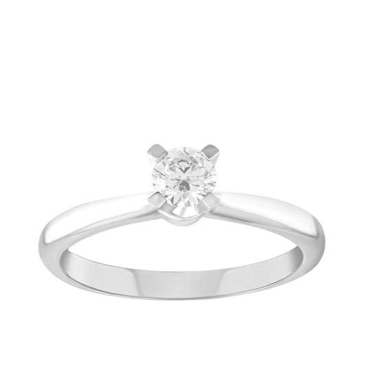 0,30 ct. Solitaire Diamond Ring w/14K Gold