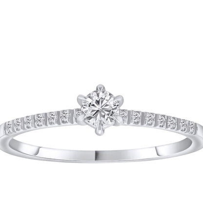 0,20 ct. Solitaire Diamond Ring w/14K Gold