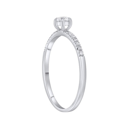 0,20 ct. Solitaire Diamond Ring w/14K Gold