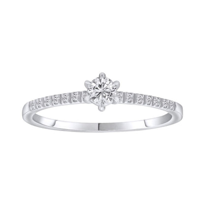 0,20 ct. Solitaire Diamond Ring w/14K Gold