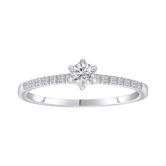 0,20 ct. Solitaire Diamond Ring w/14K Gold