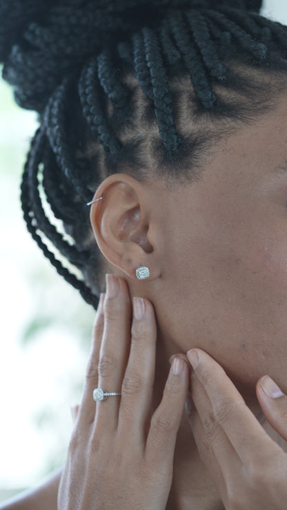 0,39 ct. Baguette Diamond Earring w/14K Gold