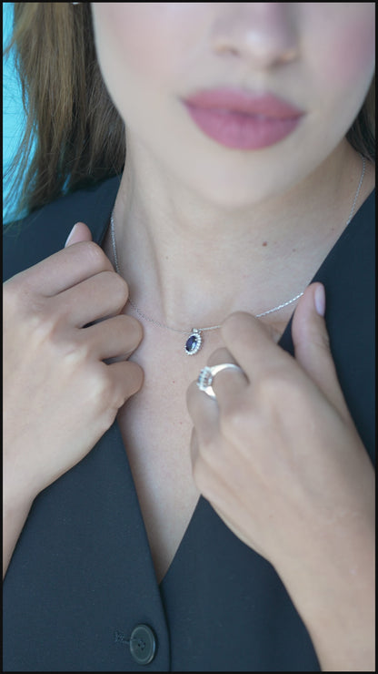 0,18 ct. Diamond Necklace w/14K Gold