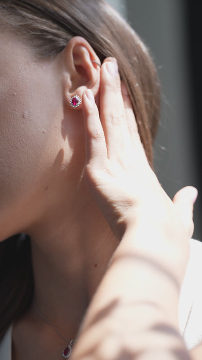 0,14 ct. Baguette Diamond Earring w/14K Gold