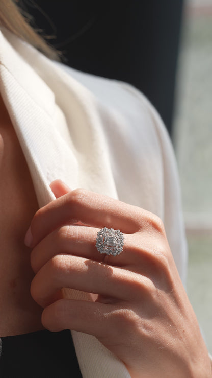 0,78 ct. Baguette Diamond Ring w/14K Gold