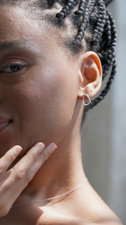 0,44 ct. Baguette Diamond Earring w/14K Gold