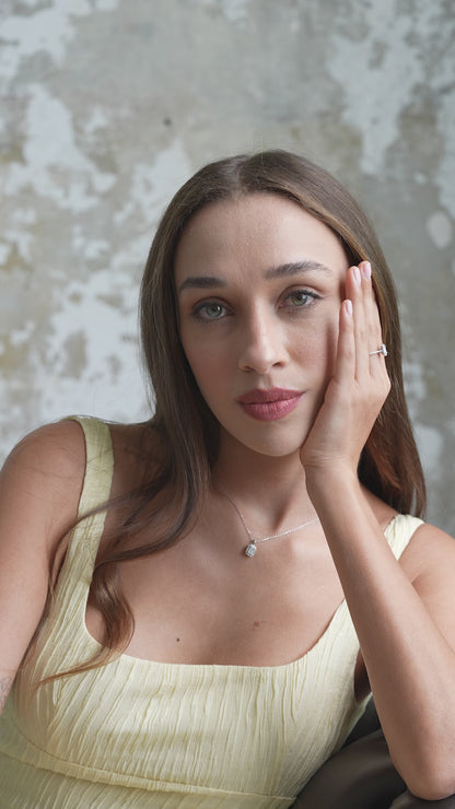 0,17 ct. Diamond Necklace w/14K Gold