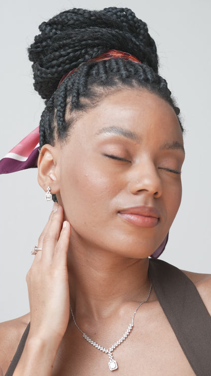 0,57 ct. Baguette Diamond Earring w/14K Gold