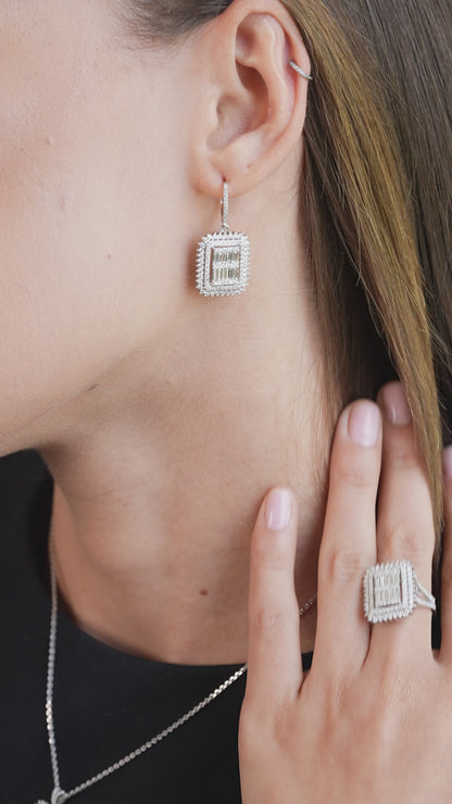 2,60 ct. Baguette Diamond Earring w/14K Gold